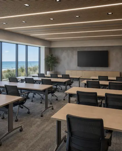 contemporary office space — training room (coastal)