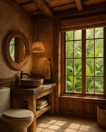 rustic apartment — rest room (tropical)