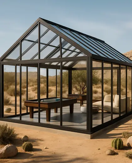 contemporary greenhouse — game room (desert)