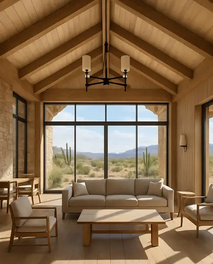 contemporary farmhouse — main hall (desert)