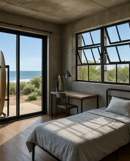 industrial backyard — youth bedroom (coastal)