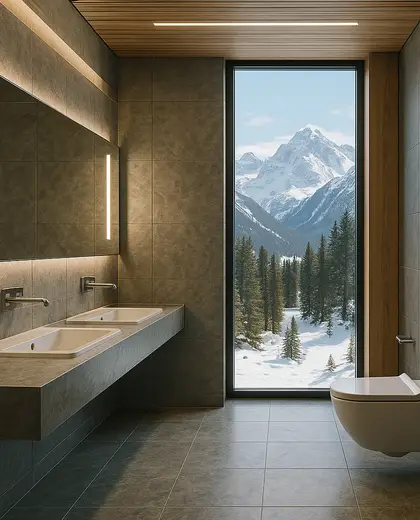 contemporary office space — rest room (alpine)