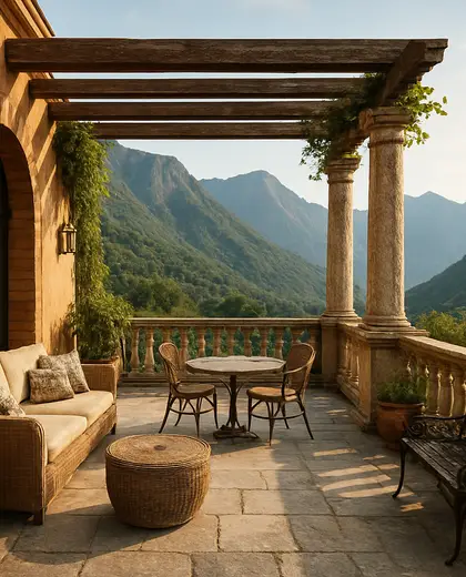 eclectic public space — terrace (mountain)
