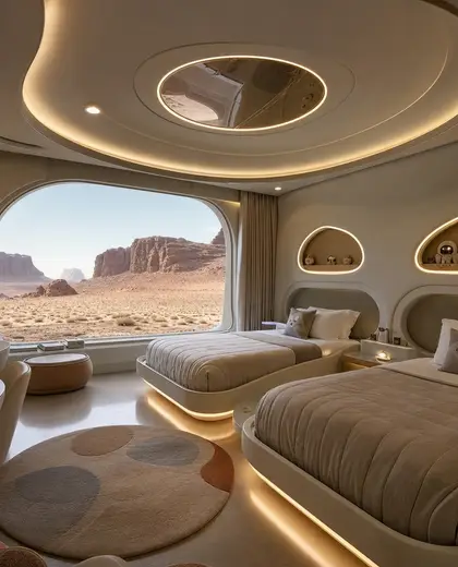 futuristic hotel — childrens bedroom (desert)