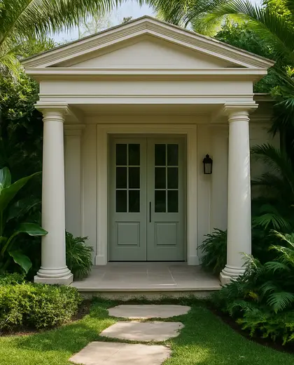 neoclassical garden — mud room (tropical)