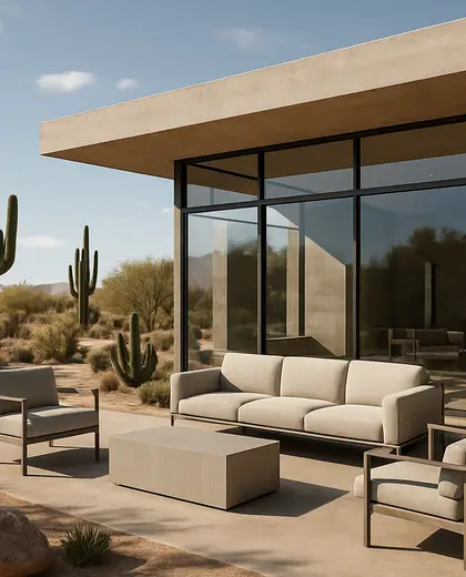 contemporary salon — patio (desert)