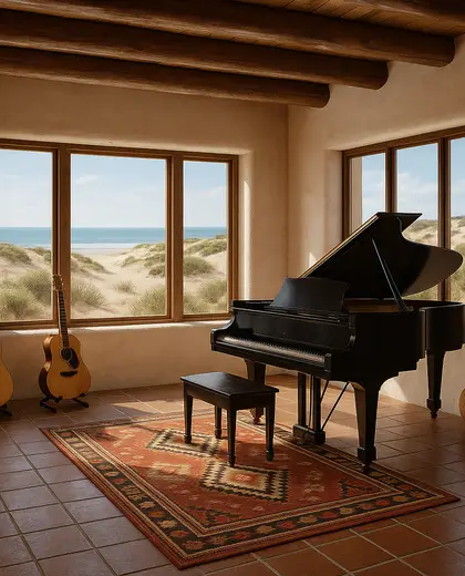 southwestern house — music room (coastal)