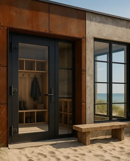 industrial facade — mud room (beach)