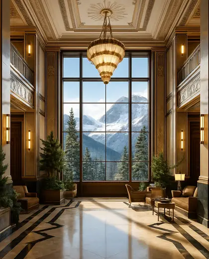 art deco hotel — atrium (alpine)