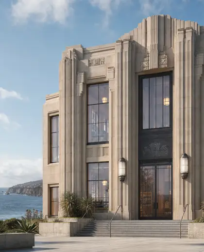 art deco facade — library (ocean)