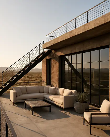 industrial penthouse — terrace (desert)