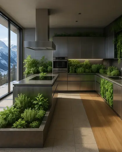futuristic indoor garden — kitchen (alpine)