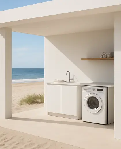 minimalist yard — laundry room (beach)