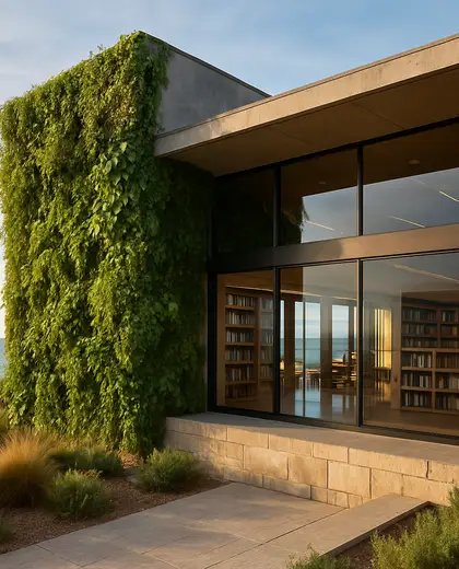 modern vertical garden — library (coastal)