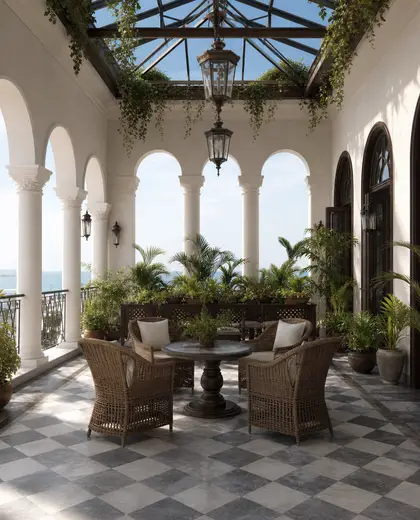 colonial rooftop garden — main hall (coastal)