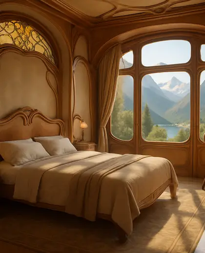 art nouveau home — bedroom (mountain)