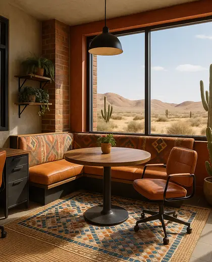 eclectic office space — breakfast nook (desert)