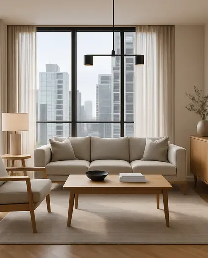 contemporary house — living room (urban)