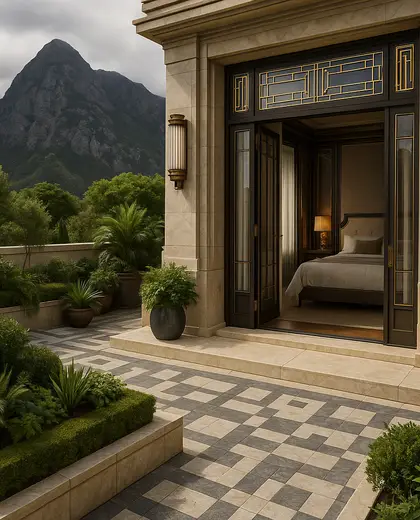art deco rooftop garden — master bedroom (mountain)