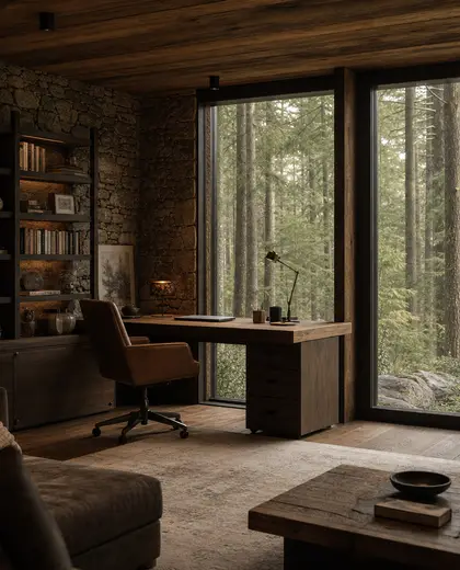 rustic apartment — study (forest)