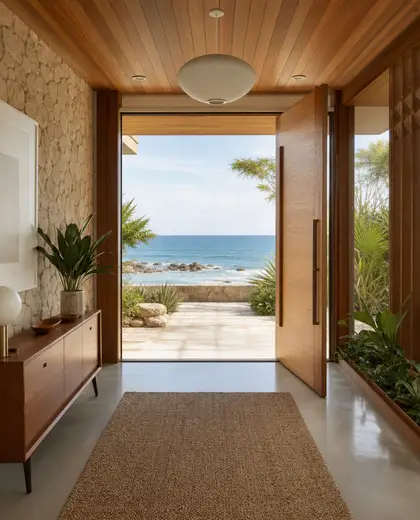 mid-century modern store — entryway (ocean)