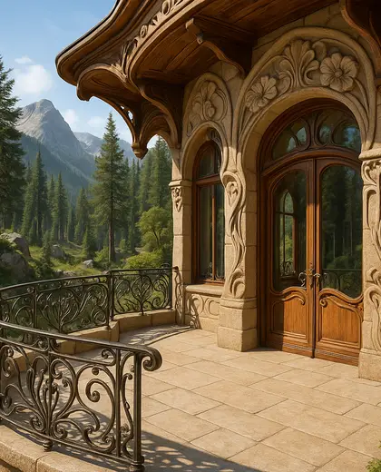 art nouveau facade — patio (alpine)