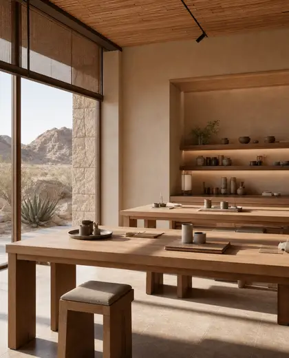 japandi hotel — workshop (desert)