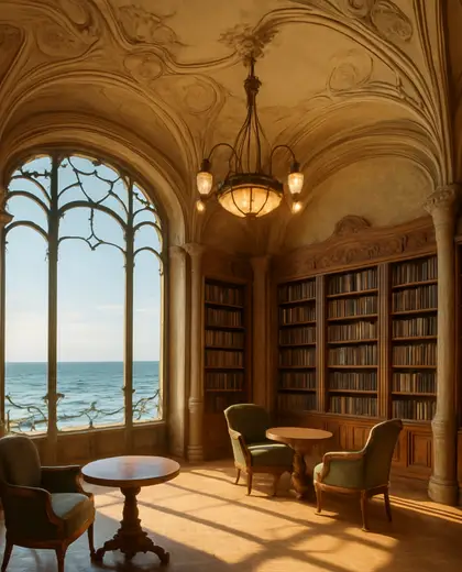 art nouveau hotel — library (ocean)