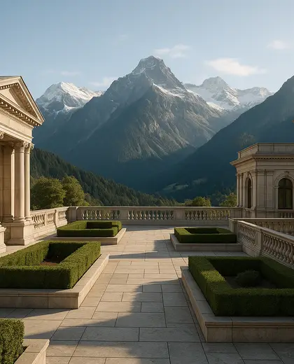neoclassical yard — roof (mountain)