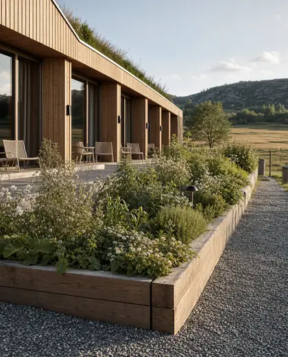 scandinavian hotel — raised garden bed (rural)