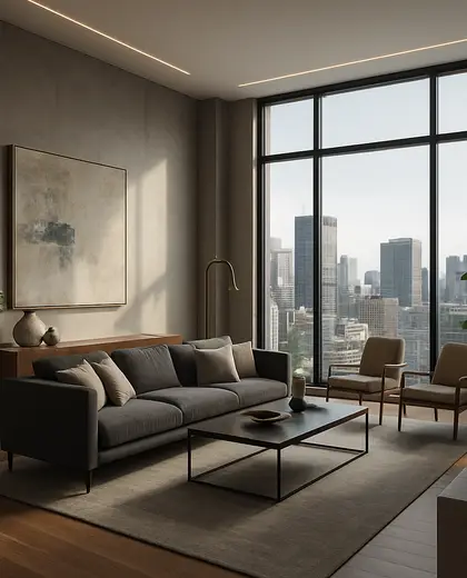 contemporary house — living room (urban)