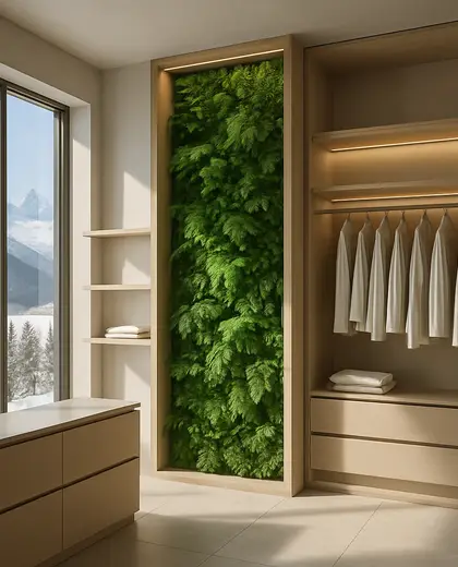 minimalist vertical garden — walk in closet (alpine)