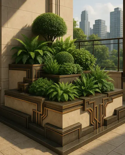 art deco home — raised garden bed (urban)