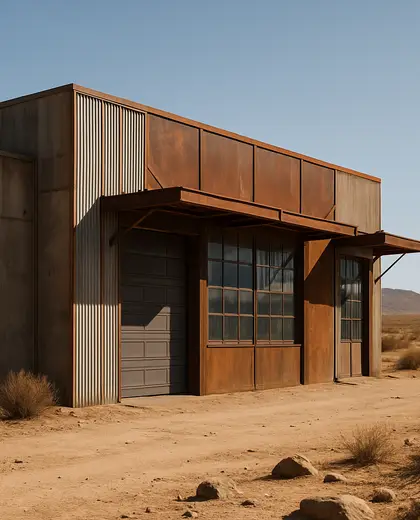 industrial facade — workshop (desert)