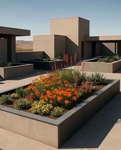 bauhaus rooftop garden — flower bed (desert)