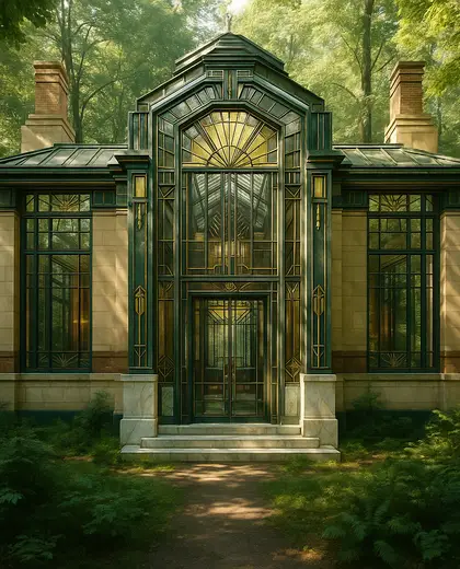 art deco house — atrium (forest)