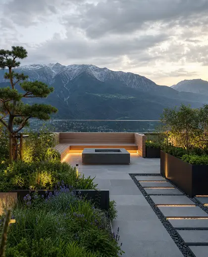 contemporary rooftop garden — garden (mountain)