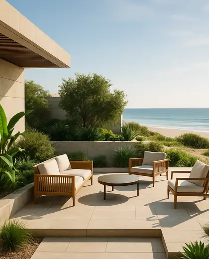 modern garden — terrace (beach)
