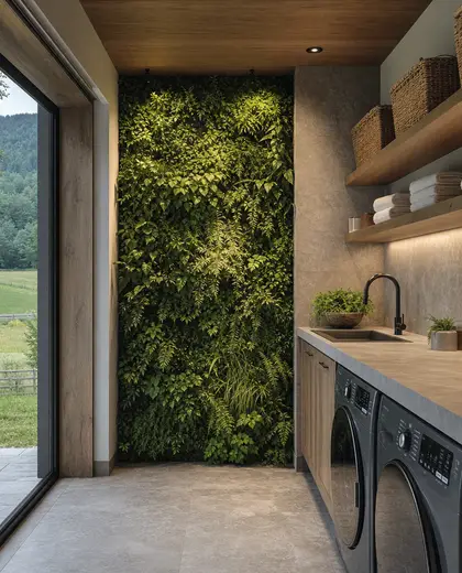 modern vertical garden — laundry room (rural)