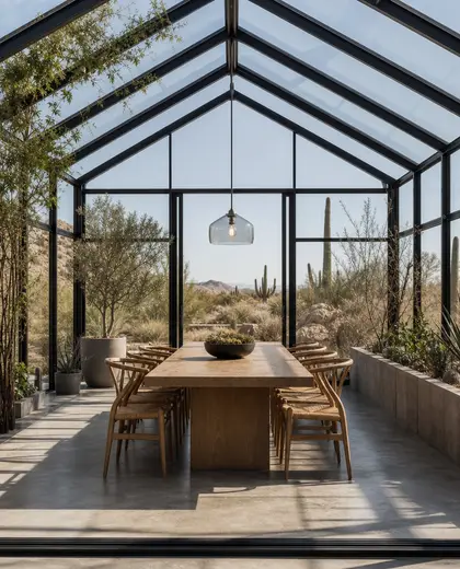 minimalist greenhouse — dining room (desert)