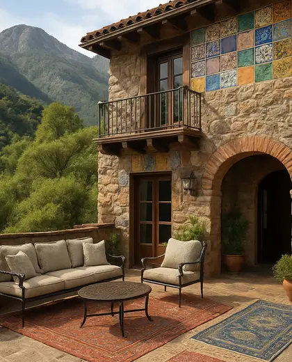 eclectic facade — terrace (mountain)