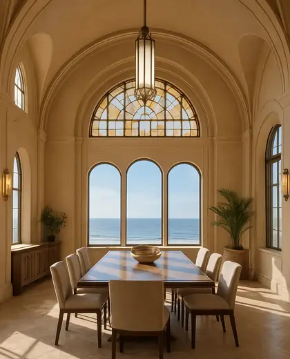art deco church — dining room (coastal)