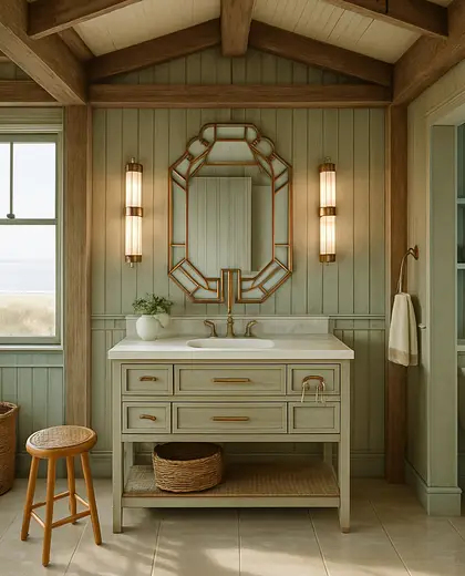 art deco farmhouse — rest room (coastal)