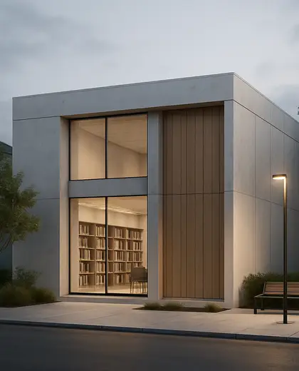 minimalist facade — library (urban)