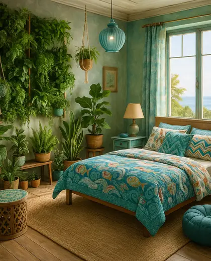 eclectic indoor garden — youth bedroom (ocean)