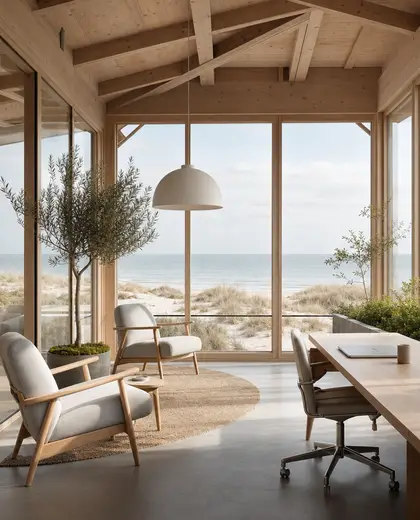 scandinavian office space — winter garden (beach)