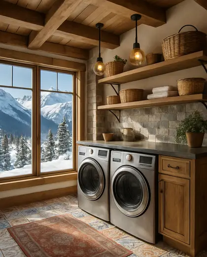 eclectic building — laundry room (mountain)
