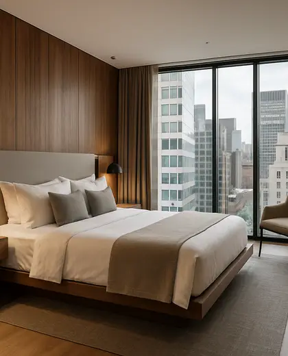 contemporary hotel — master bedroom (urban)