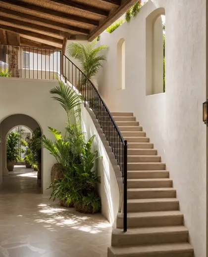 mediterranean condo — staircase (tropical)