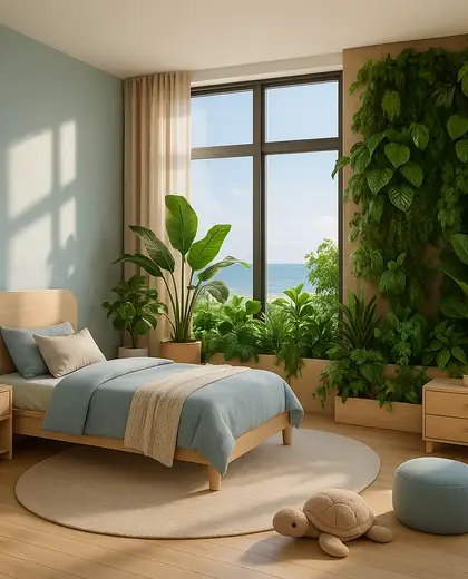 contemporary indoor garden — childrens bedroom (coastal)